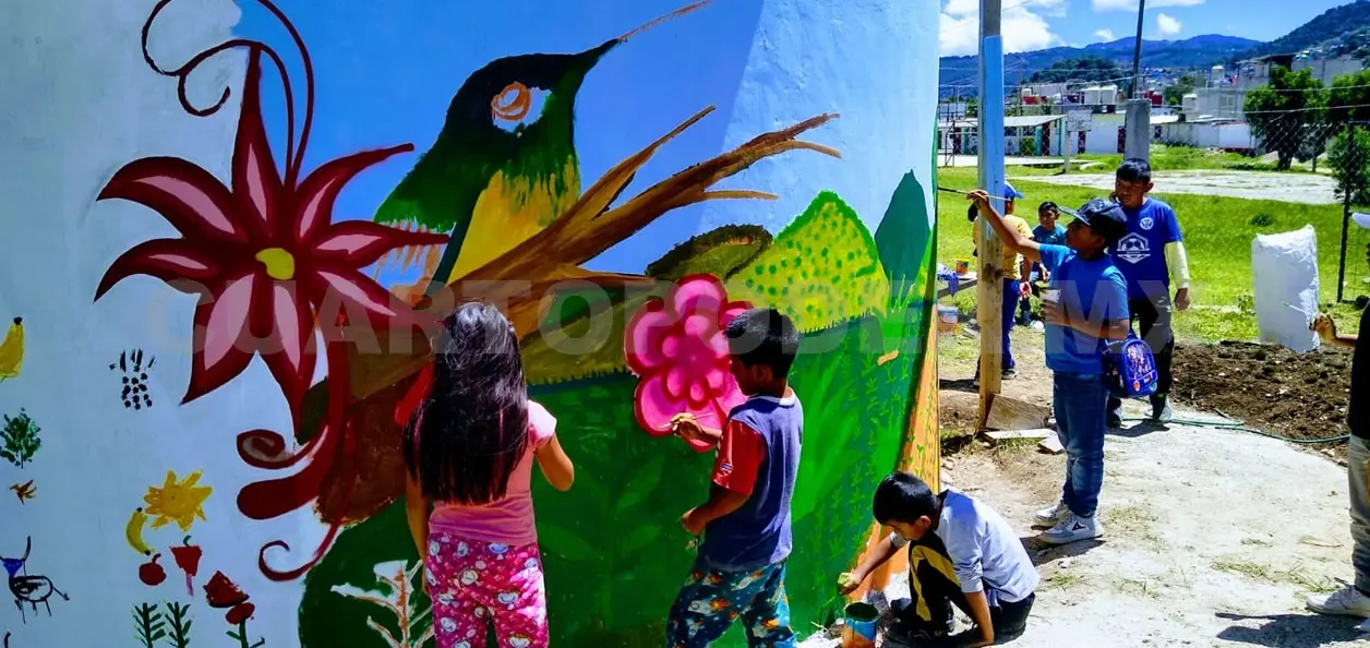 Realizan mural para el cuidado de los humedales