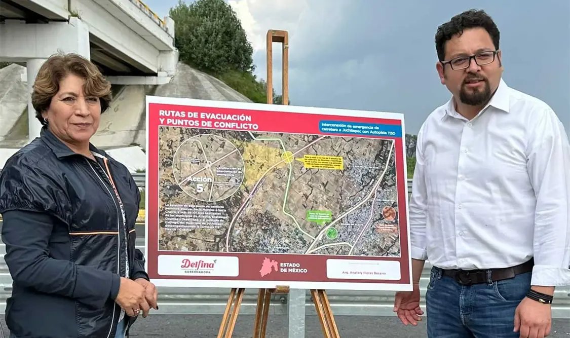 Delfina verifica estado de rutas de evacuación