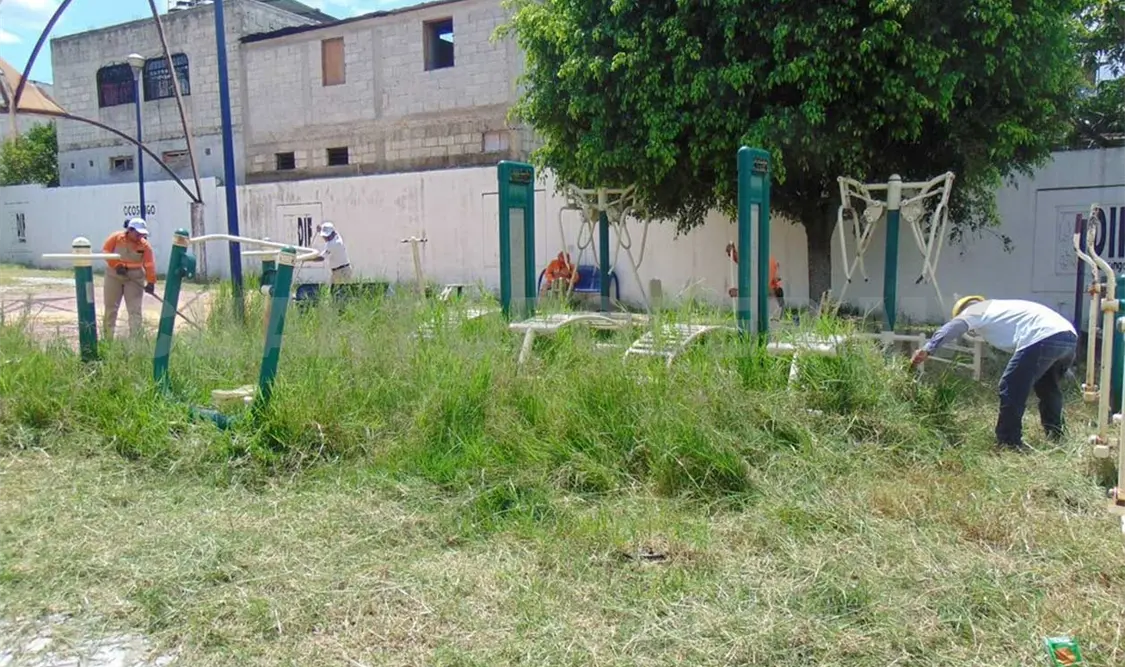 Elementos de PC hacen mantenimiento a parque