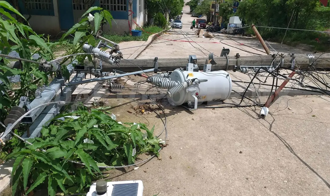 Familias sin luz 24 horas por fuertes vientos