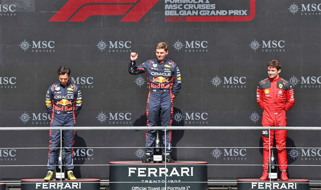 Pérez llega a 33 podios en el GP de Bélgica