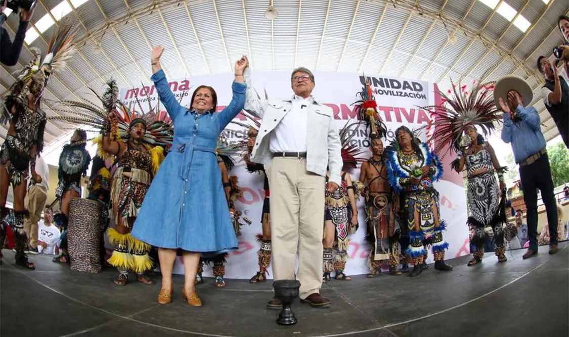 Ricardo Monreal durante un mitin con simpatizantes en el deportivo “El Cacalote”, en Cuajimalpa, Ciudad de México. Twitter