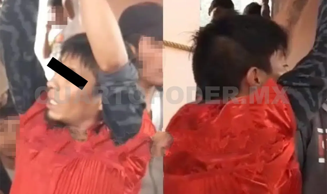 Detienen, amarran y cuelgan a presunto ladrón