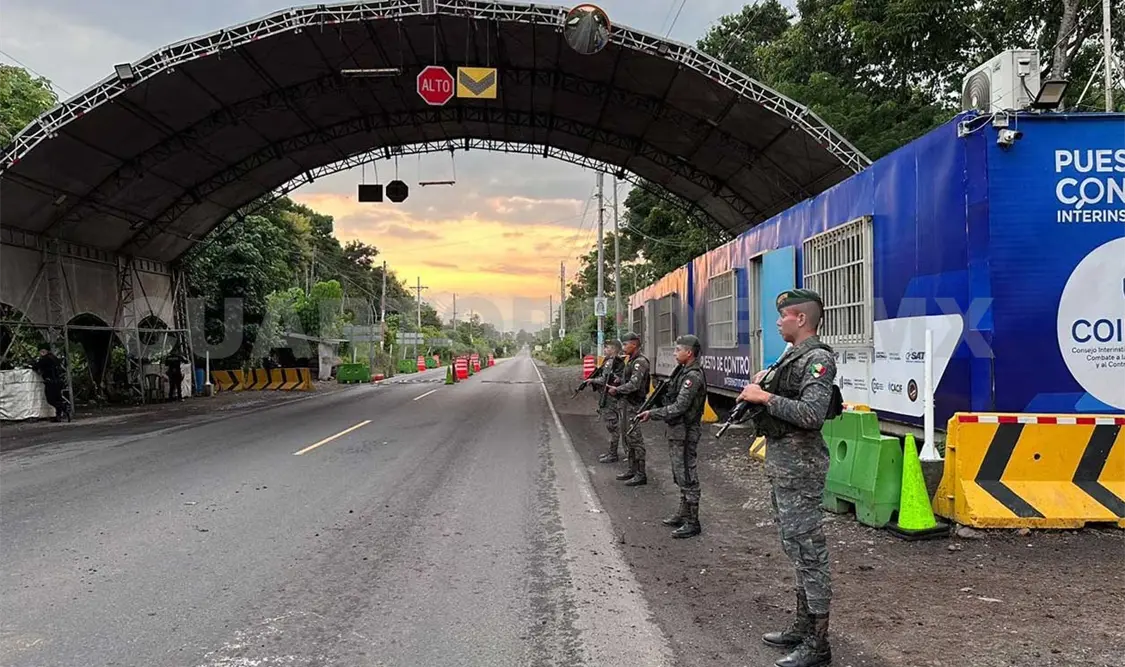 Las fuerzas de seguridad han reforzado los controles migratorios en la entrada a Guatemala. Cortesía