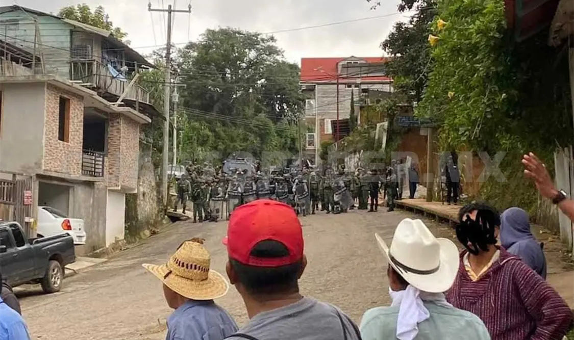 Tensión entre pobladores de La Grandeza y El Porvenir tras la llegada de elementos de la Guardia Nacional. Juan Orel / CP
