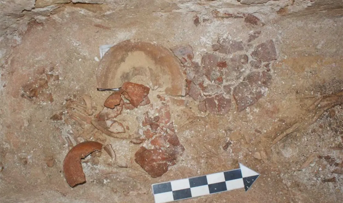 El entierro se encontró en la construcción del Hotel Maya en Palenque. Cortesía