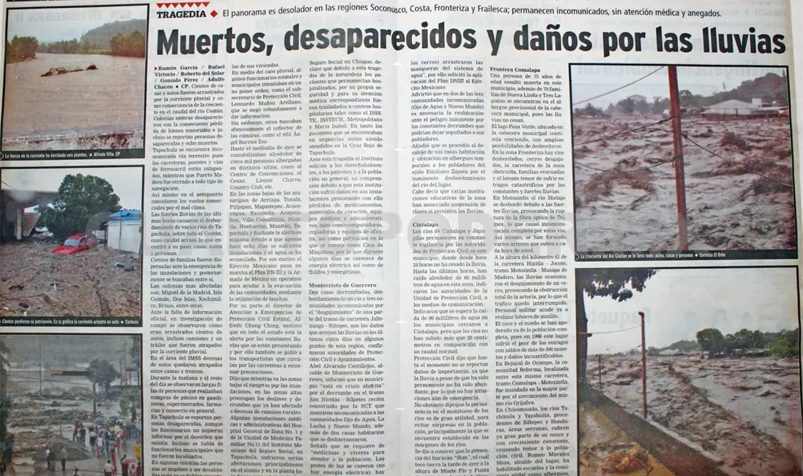 Otis recuerda tragedia en Chiapas por Stan