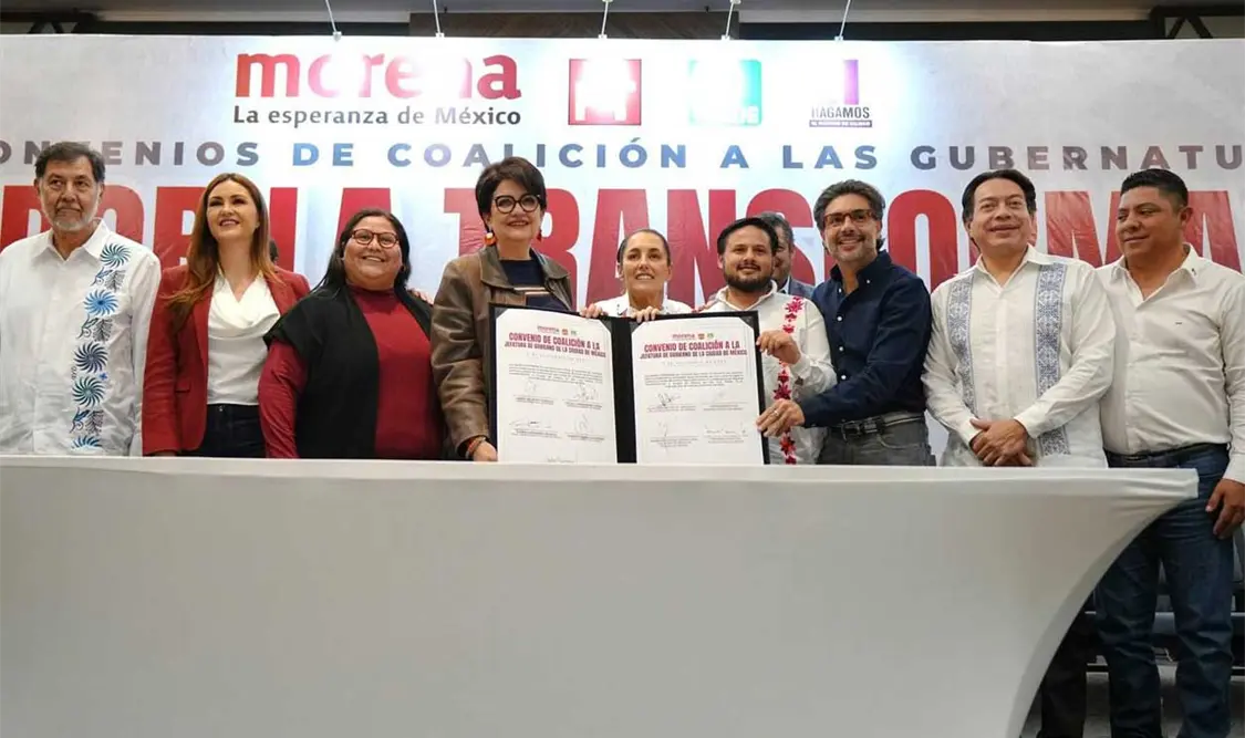 La alianza Morena-PT-PVEM firma coalición