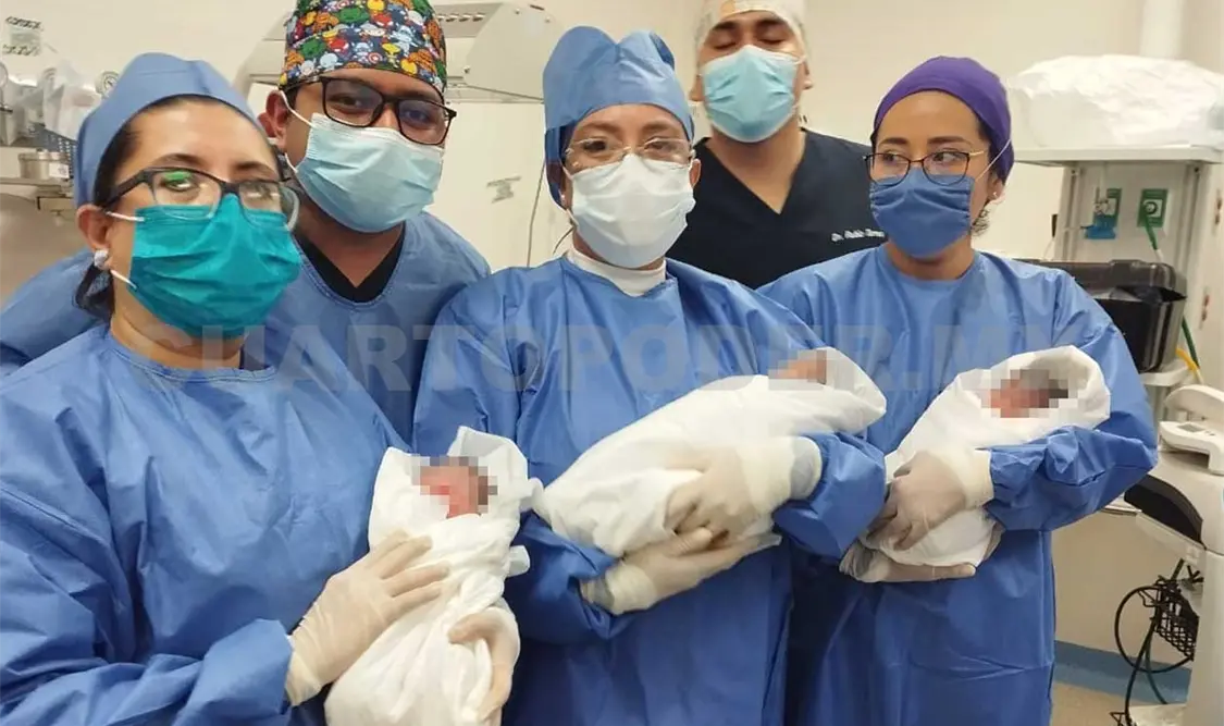 Las trillizas nacieron a las 10:50 de la mañana del 6 de noviembre, con un minuto de diferencia cada una. CP