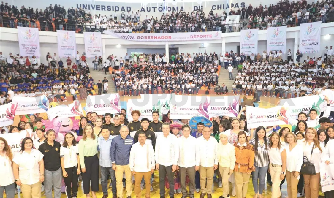 Rutilio Escandón encabezó la ceremonia inaugural del XIX Encuentro Nacional Deportivo de los Cecytes 2023. CP