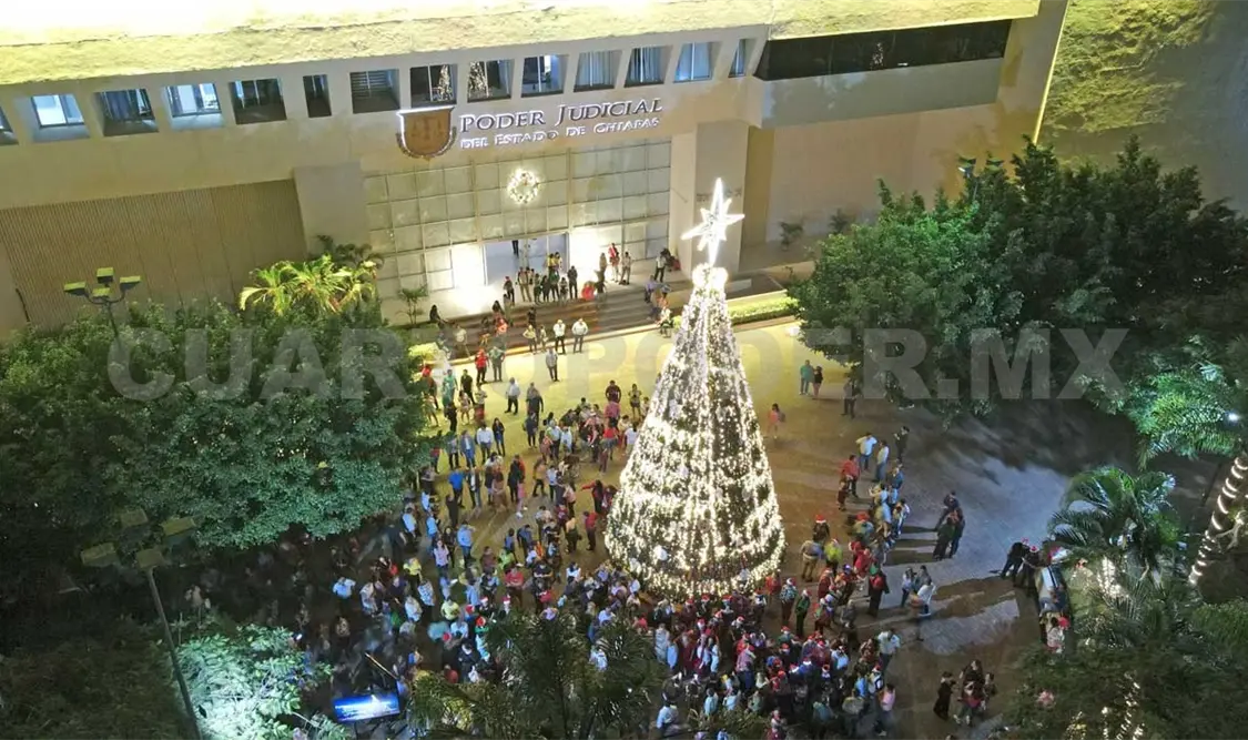 Voluntariado enciende el árbol navideño