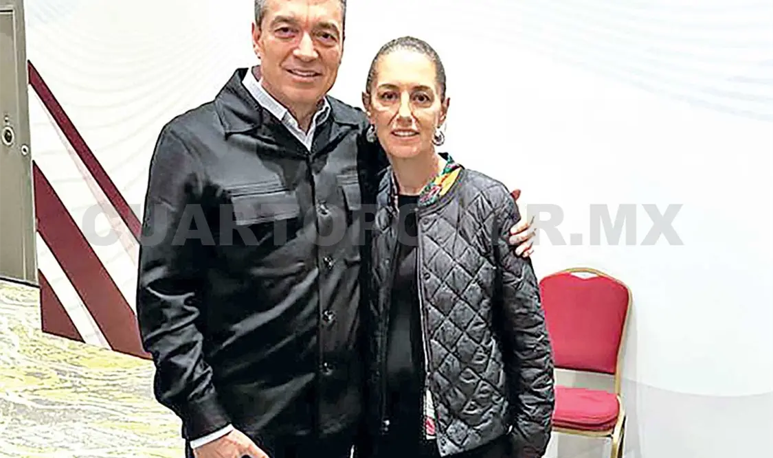 El gobernador de Chiapas con Claudia Sheinbaum Pardo. CP