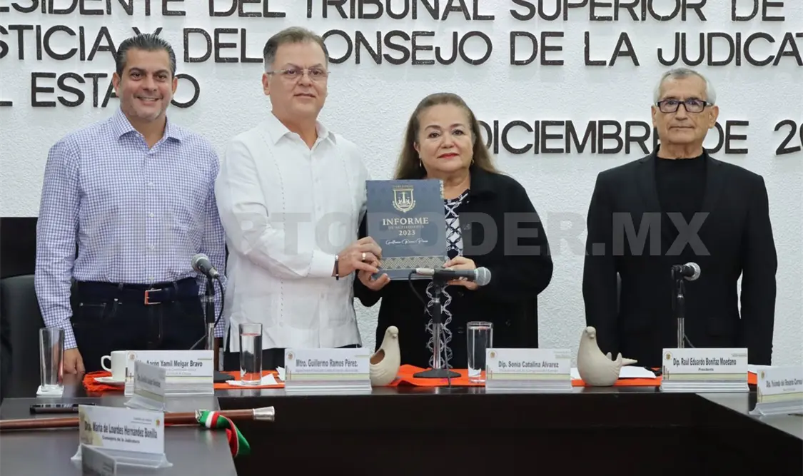 Magistrado presidente del PJE entrega informe