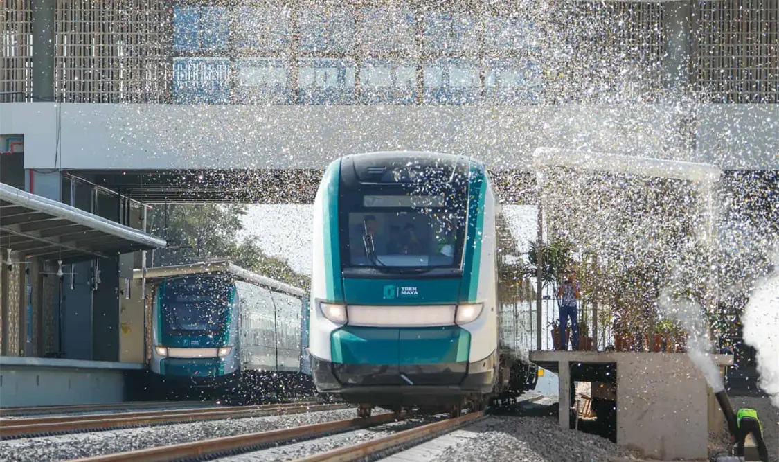 Andrés Manuel López Obrador inauguró el Tren Maya del tramo Campeche-Cancún. Cortesía