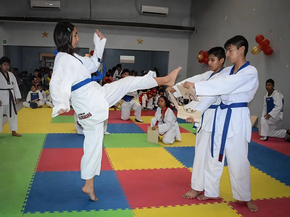 Se realizaron distintas actividades como rompimientos de tablas durante esta sesión. Cortesía