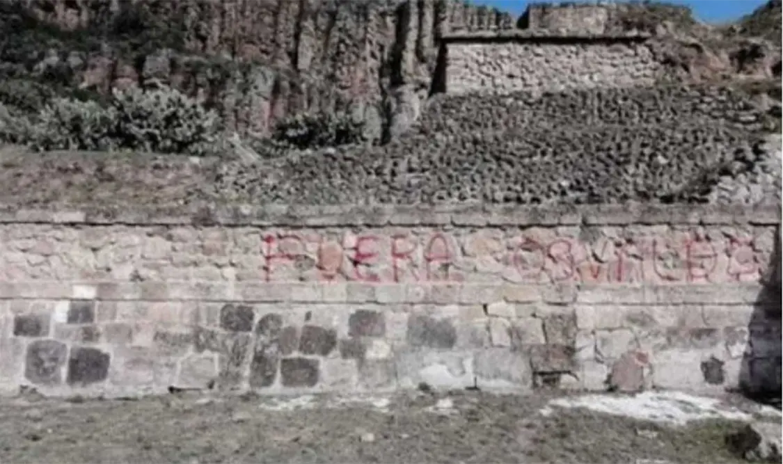 El INAH indicó que “no se puede avizorar razonamiento alguno que les justifique para ejercer un acto de violencia en contra de un bien de utilidad pública”. Cortesía