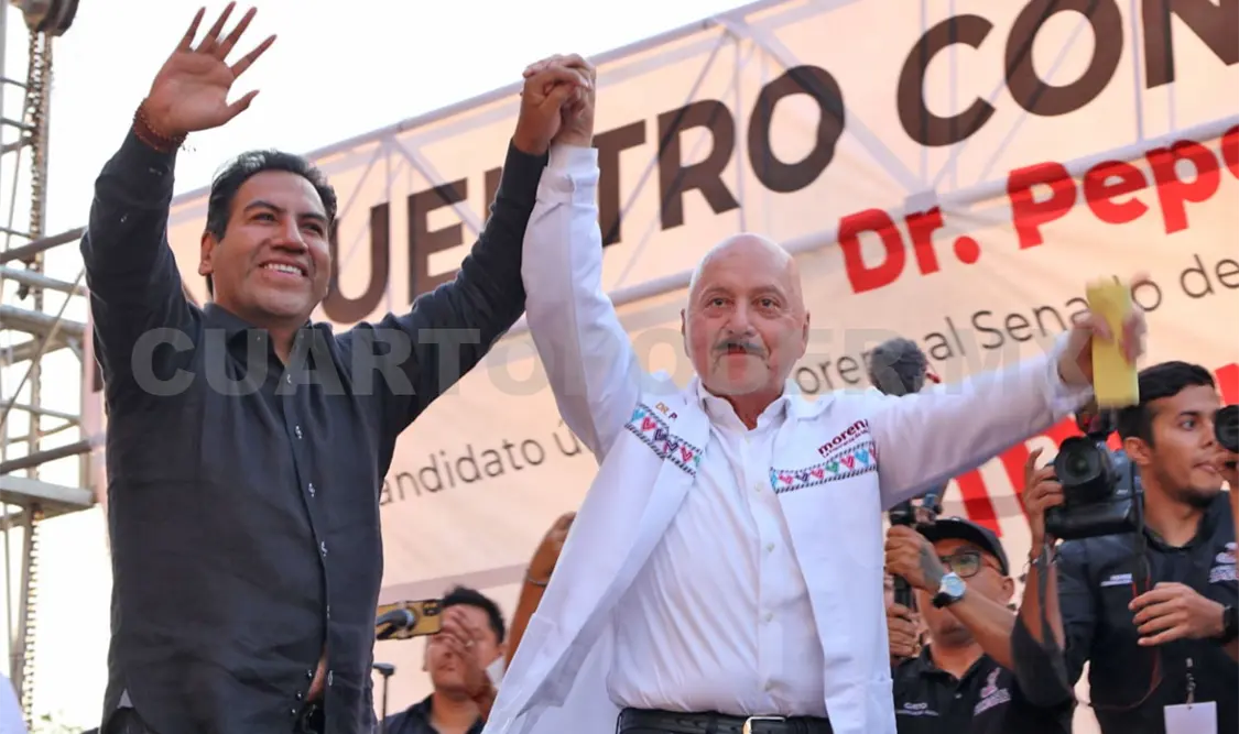 Ambos políticos coincidieron en trabajar unidos para fortalecer la Cuarta Transformación. Carlos López  / CP