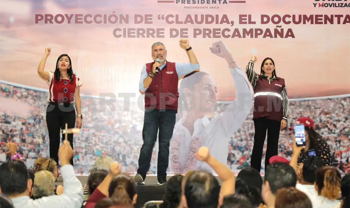 Torres acompaña a Claudia en cierre de precampaña