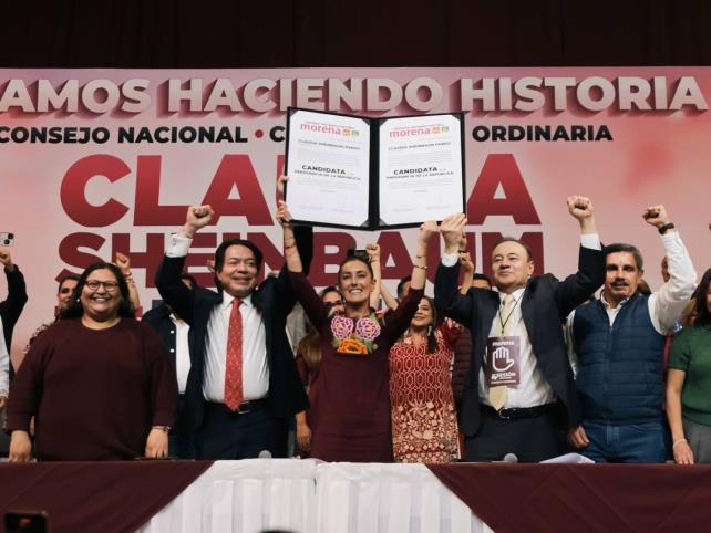 Por uninimidad, el consejo nacional de morena declara a Claudia Sheinbaum candidata a la presidencia de México