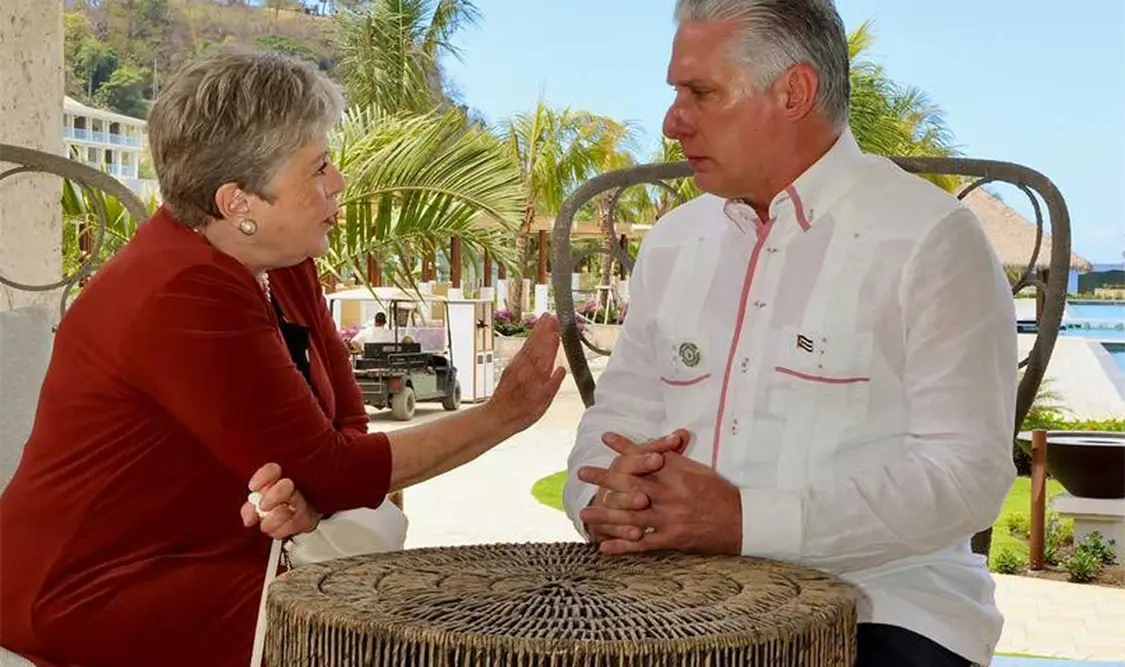 La canciller mexicana, Alicia Bárcena, se reunió con el presidente de Cuba, Miguel Díaz-Canel. Cortesía