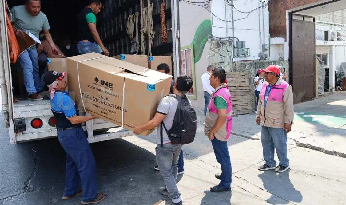 Arriban a la entidad más de 31 toneladas de material electoral