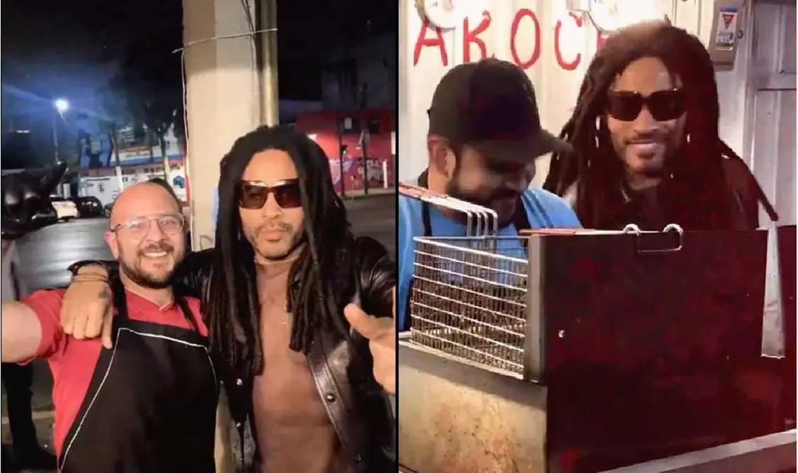 Lenny Kravitz vende hamburguesas