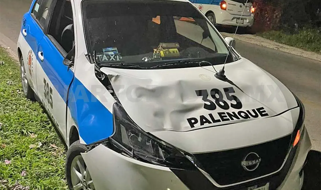 La noche del viernes se registró el accidente en la carretera que va hacia la zona arqueológica en el municipio de Palenque. Genaro Sánchez / CP