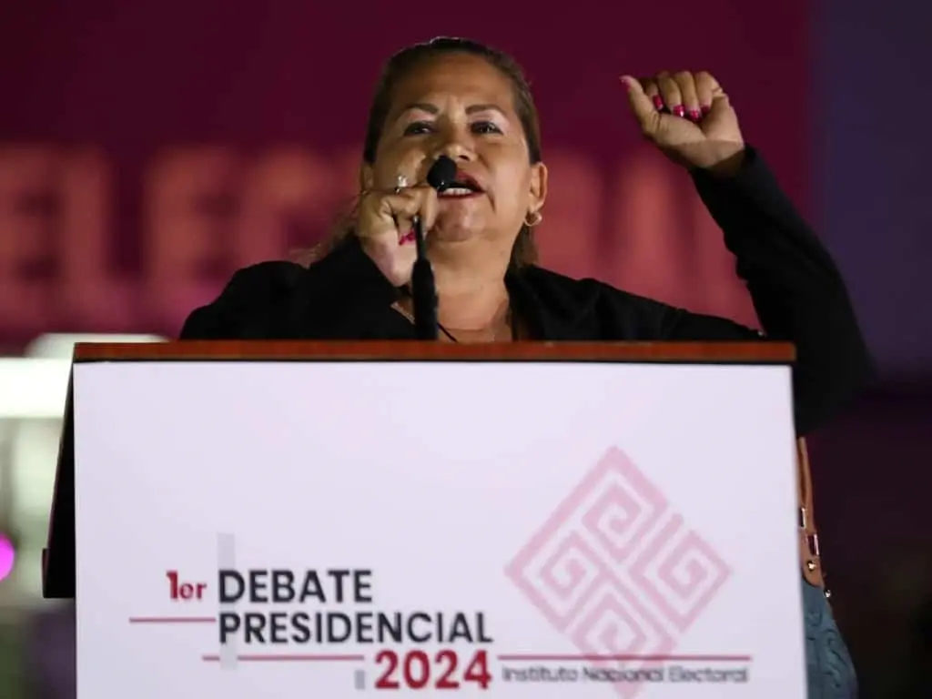 Al término del debate presidencial, la sonorense Ceci Flores aseguró que acompañar a Xóchitl Gálvez no es una decisión política. Cortesía