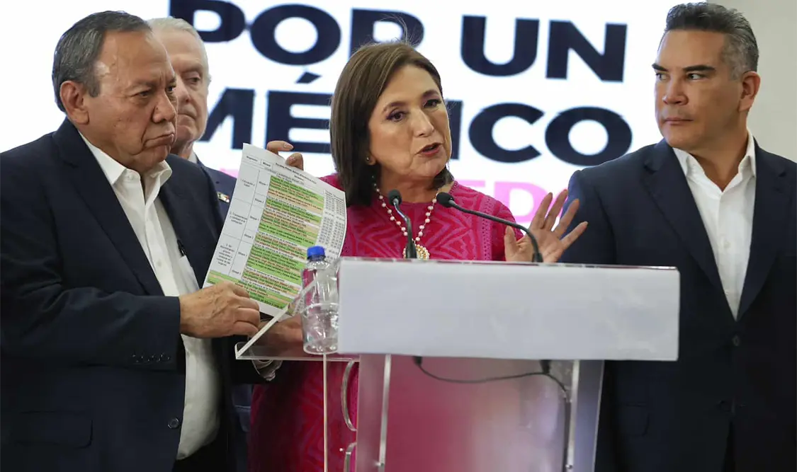 Al salir de las oficinas, Xóchitl Gálvez reveló que el INE votará en días sobre cancelar las mañaneras. El Universal