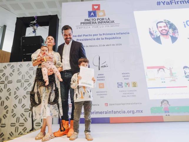Máynez promete duplicar presupuesto para niños
