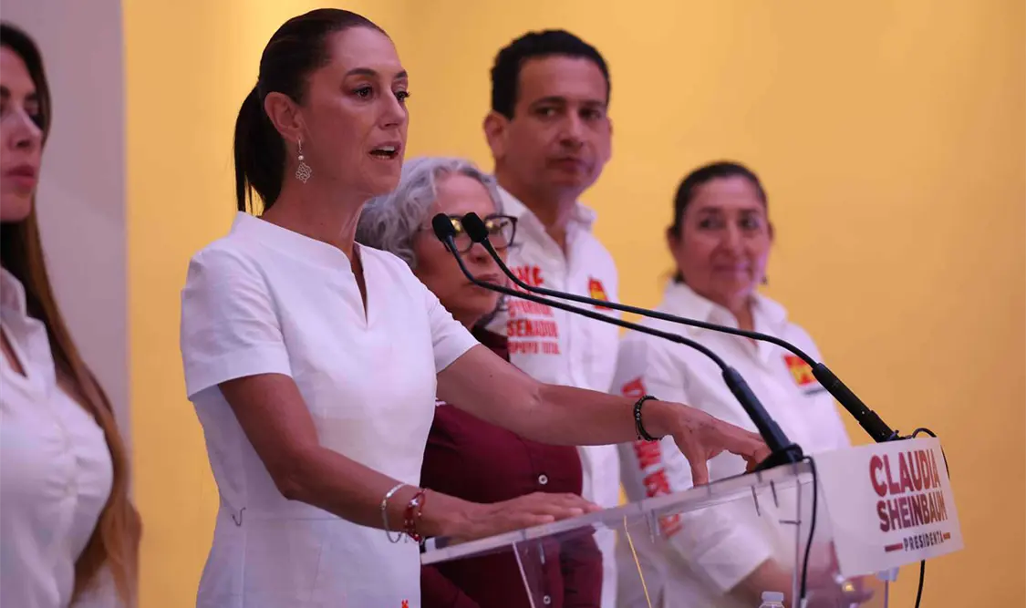 En su mensaje, Claudia Sheinbaum destacó las obras que le darán continuidad a la 4T en la región. El Universal