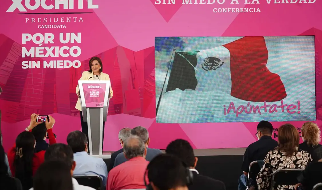 Xóchitl Gálvez, candidata presidencial de la coalición Fuerza y Corazón, encabezó este jueves la conferencia sin miedo a la verdad. El Universal