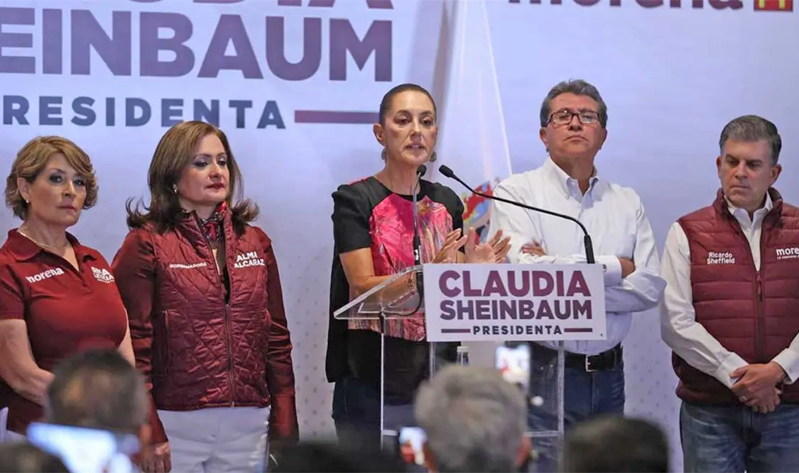 Claudia Sheinbaum Pardo, en conferencia de prensa en Irapuato, Guanajuato. El Universal