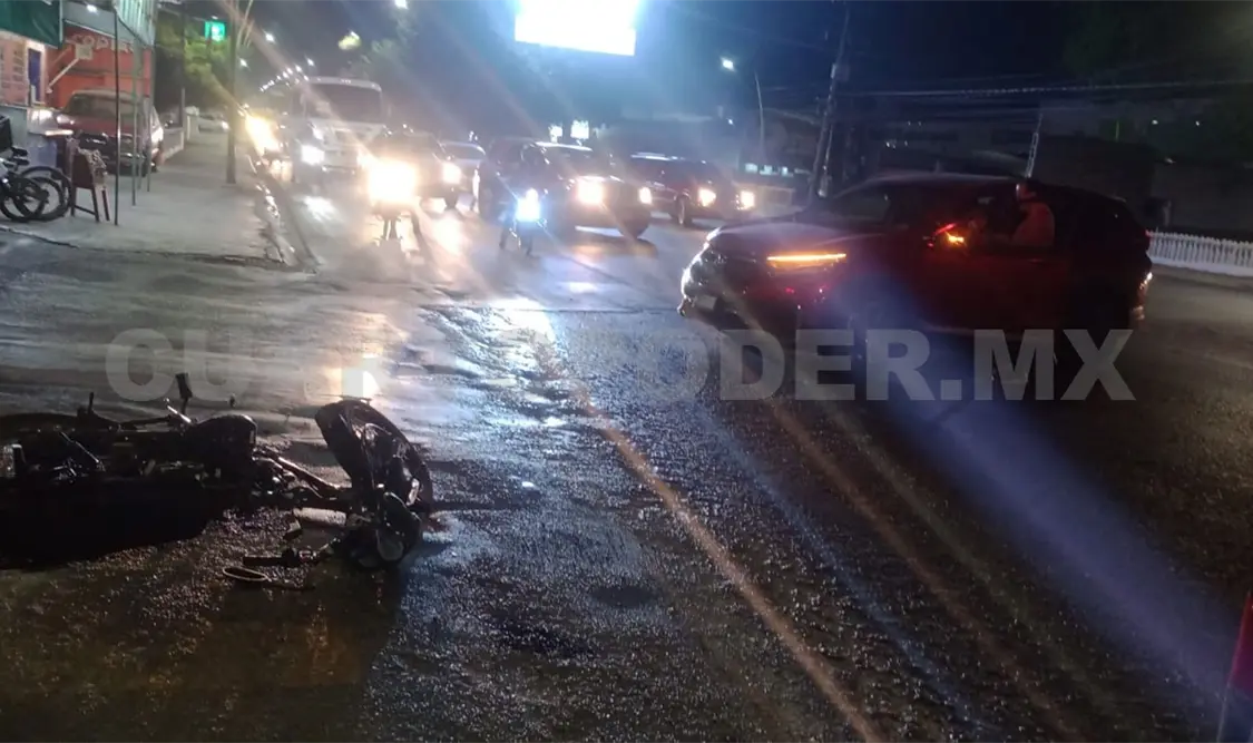 Se accidenta sobre un cruce de bulevar en delegación Terán