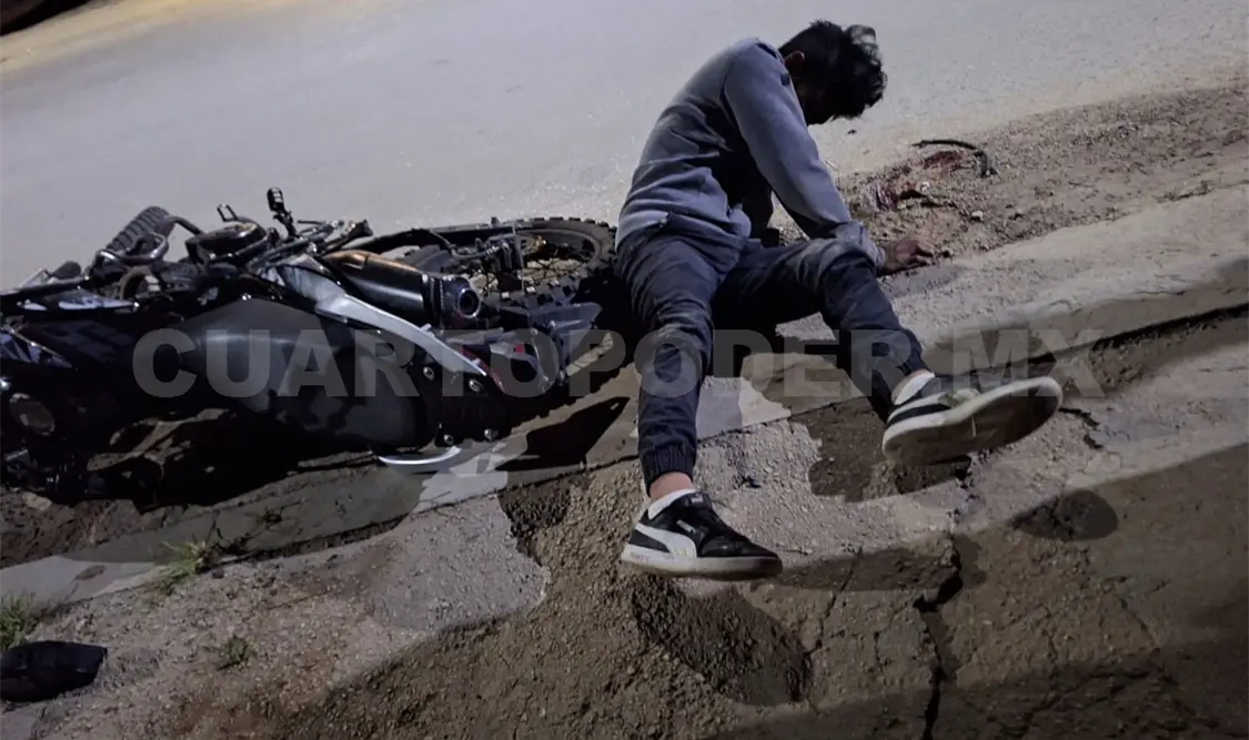 Ebrio motociclista resulta lesionado