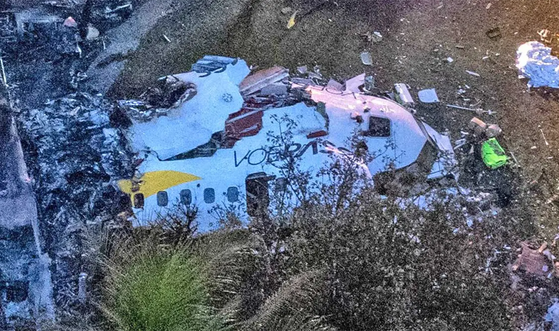 La aerolínea Voepass actualizó que iban 57 pasajeros y cuatro tripulantes a bordo. Cortesía