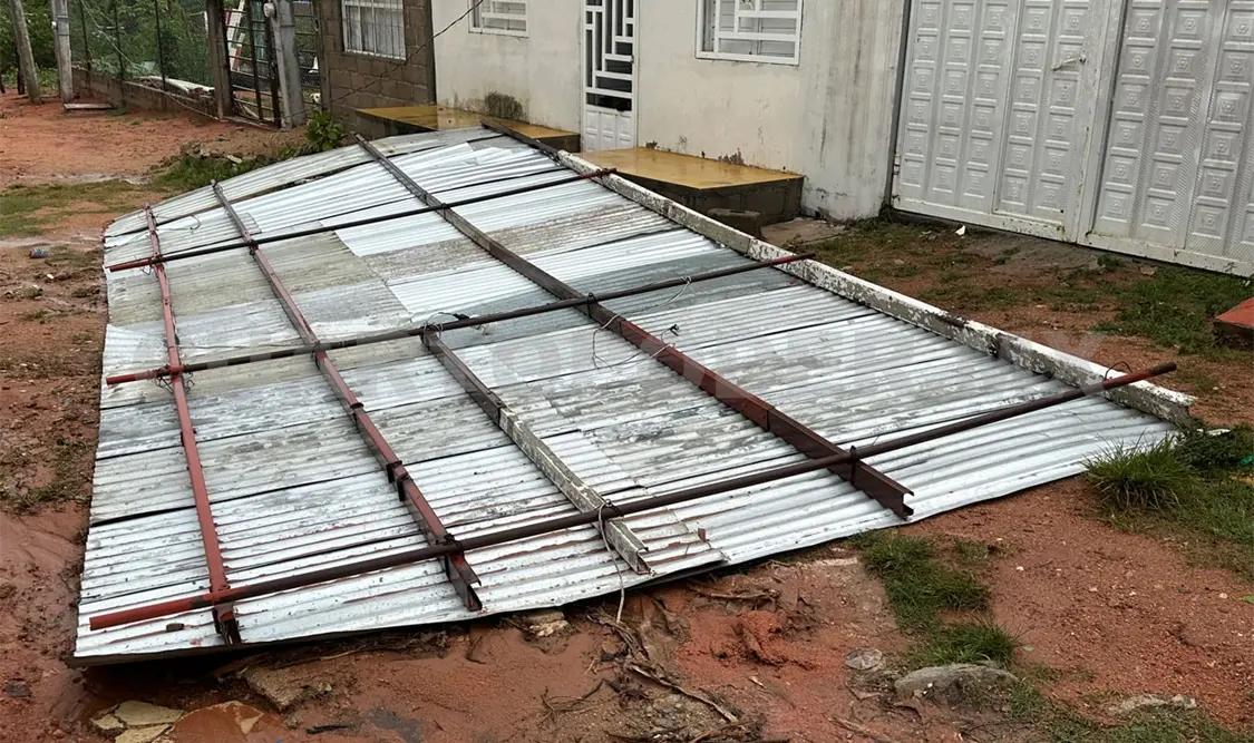 lluvias y vientos fuertes dejan estragos en Jiquipilas