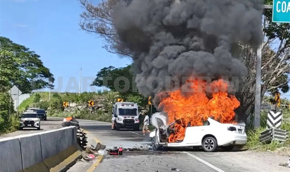 Accidente en vía a Las Choapas cobra la vida de un militar