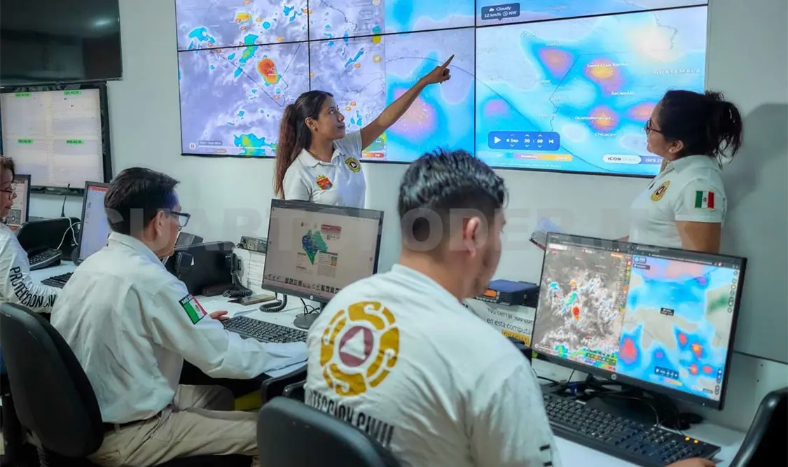 Se mantiene la vigilancia de los fenómenos meteorológicos a través del Centro de Monitoreo de Riesgos. CP