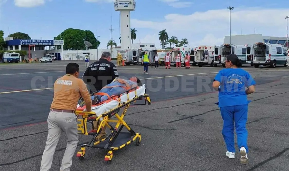 En el ensayo se simuló la atención a una emergencia. Víctor Sánchez/CP