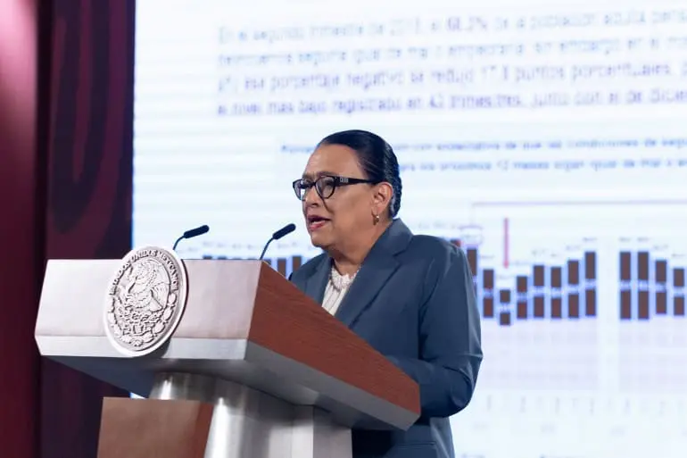 Rosa Icela Rodríguez presentó los resultados del Gabinete de Seguridad en su ultimo informe. Cortesía