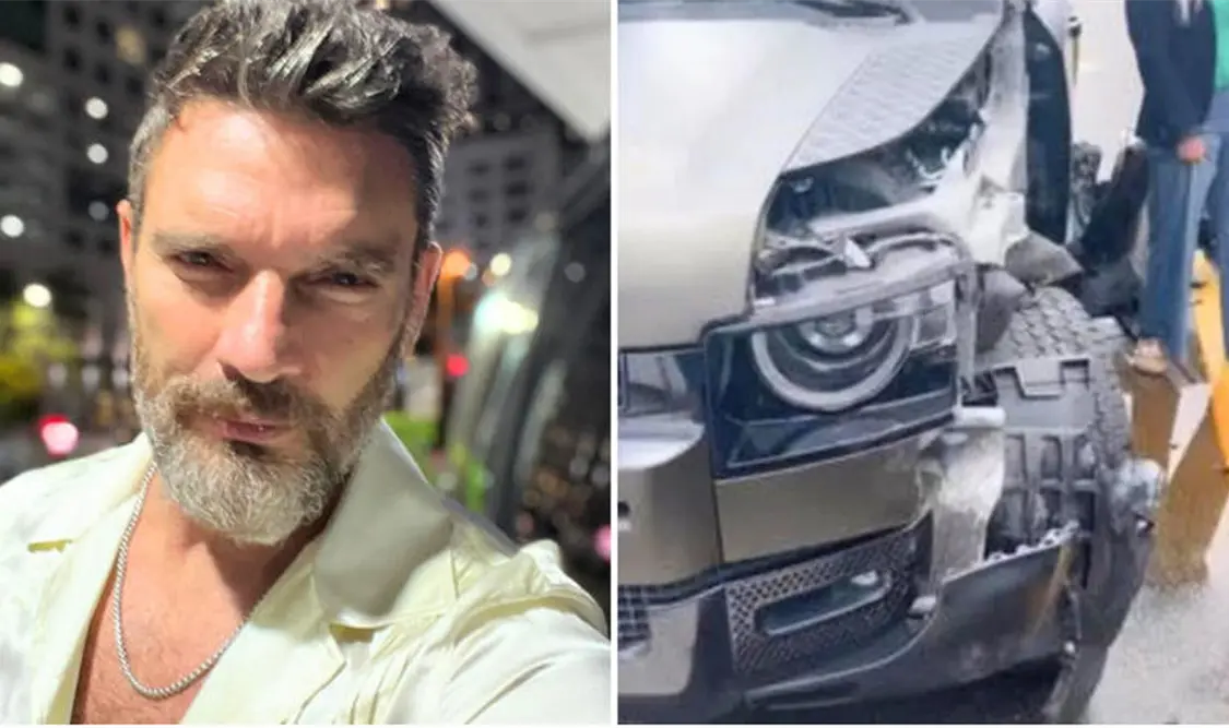Julián Gil sufre accidente automovilístico