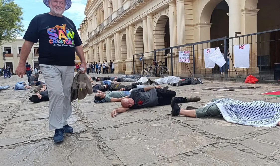 Protestan en SCLC por genocidio en Gaza