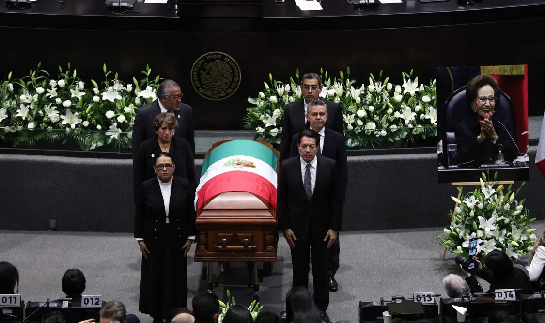 Homenaje a la diputada Ifigenia Martínez, quien falleció el sábado pasado a la edad de 99 años. El Universal