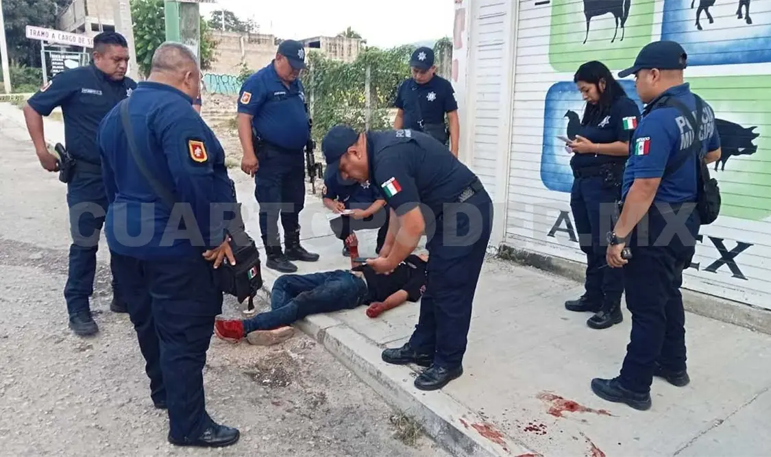 Casi degüellan a sujeto en intento de asalto