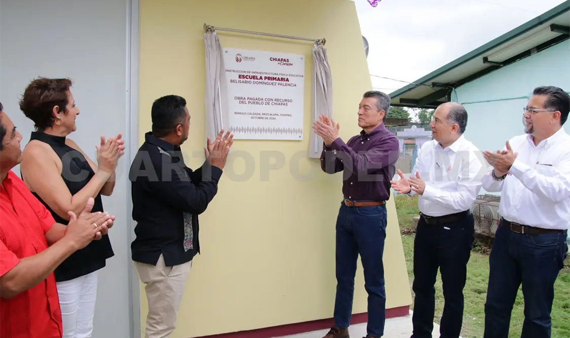 Entregan obras en escuela y parque de Mezcalapa