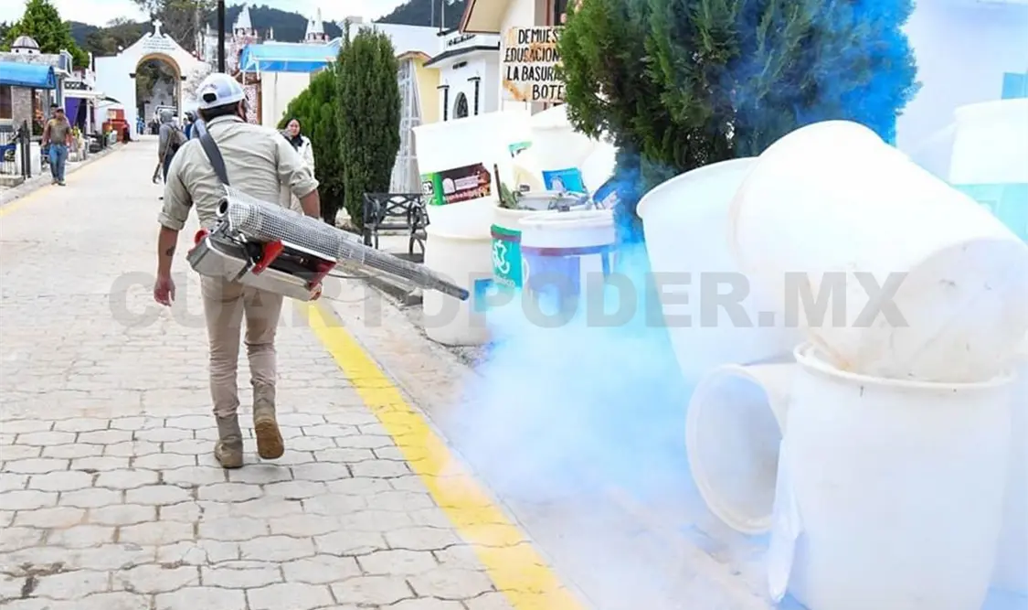 Fumigan en el panteón para evitar enfermedades
