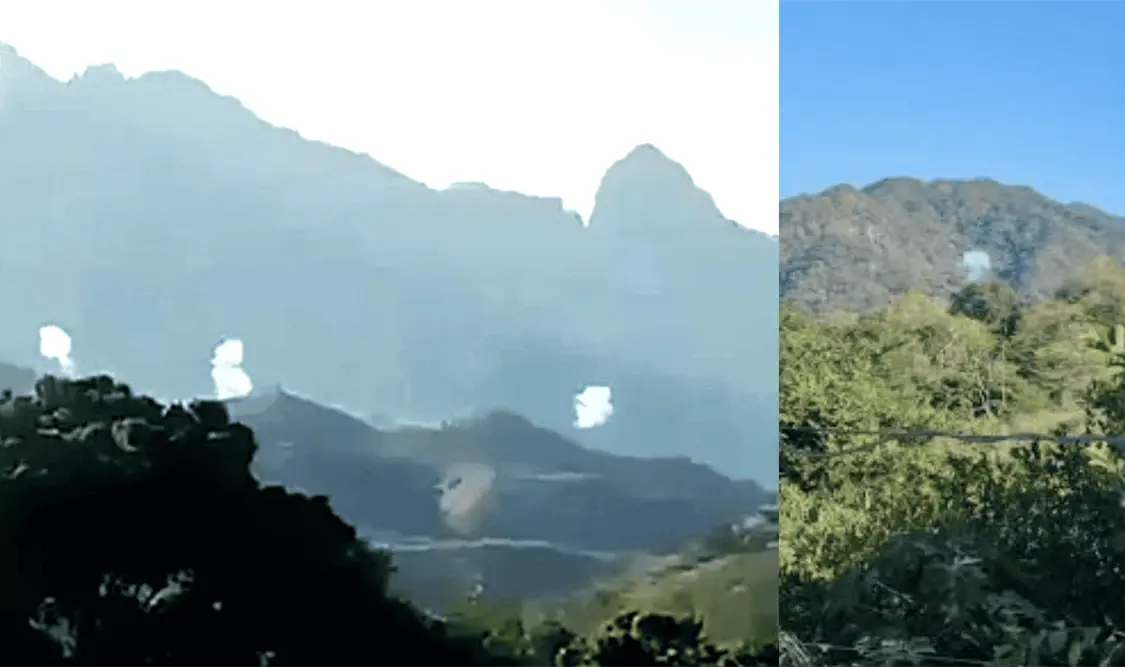 Explosiones ocurridas en comunidades de la sierra. Cortesía