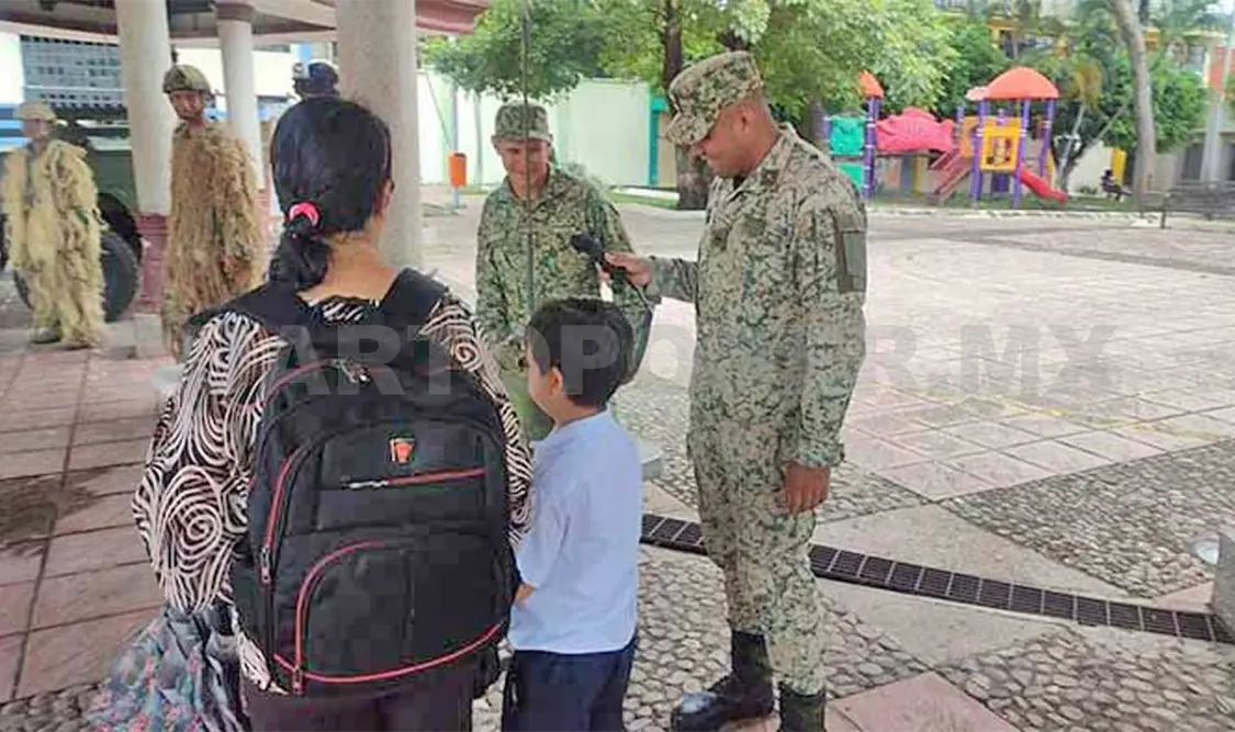 La exposición militar se instaló en el parque Bicentenario de Tapachula. Víctor Sánchez / CP