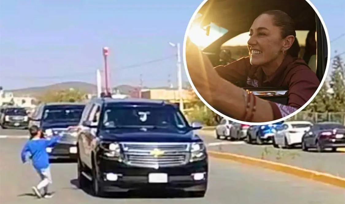El menor se acercó al convoy presidencial para entregar la carta. Cortesía